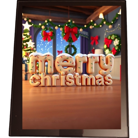 Handmade Other - Merry Christmas In A Frame 8x10 A.I. Art Print